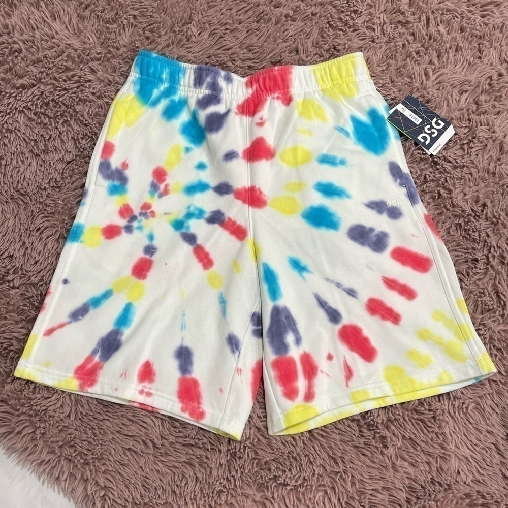 Dsg Boys White Tie Dye Fleece Shorts NEW